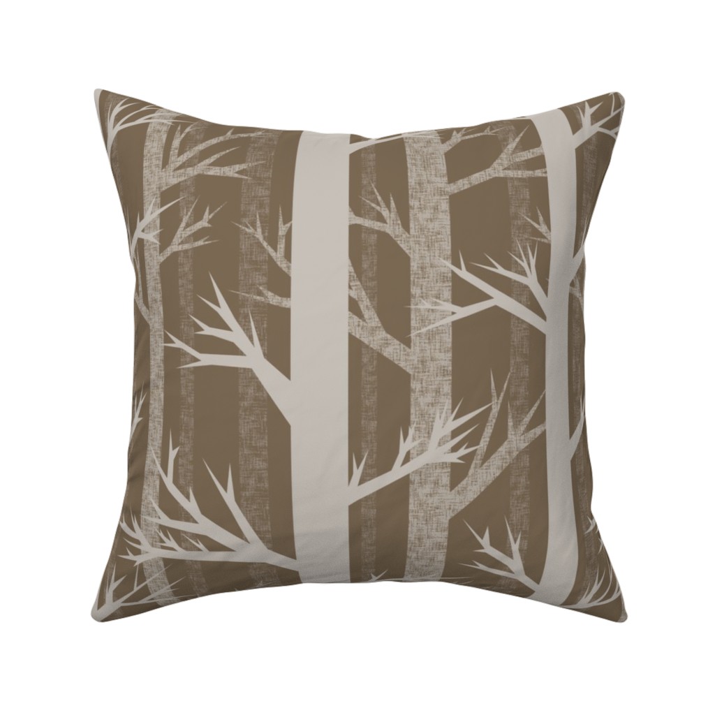 Winter Woods - Fawn Pillow, Woven, Black, 16x16, Single Sided, Brown