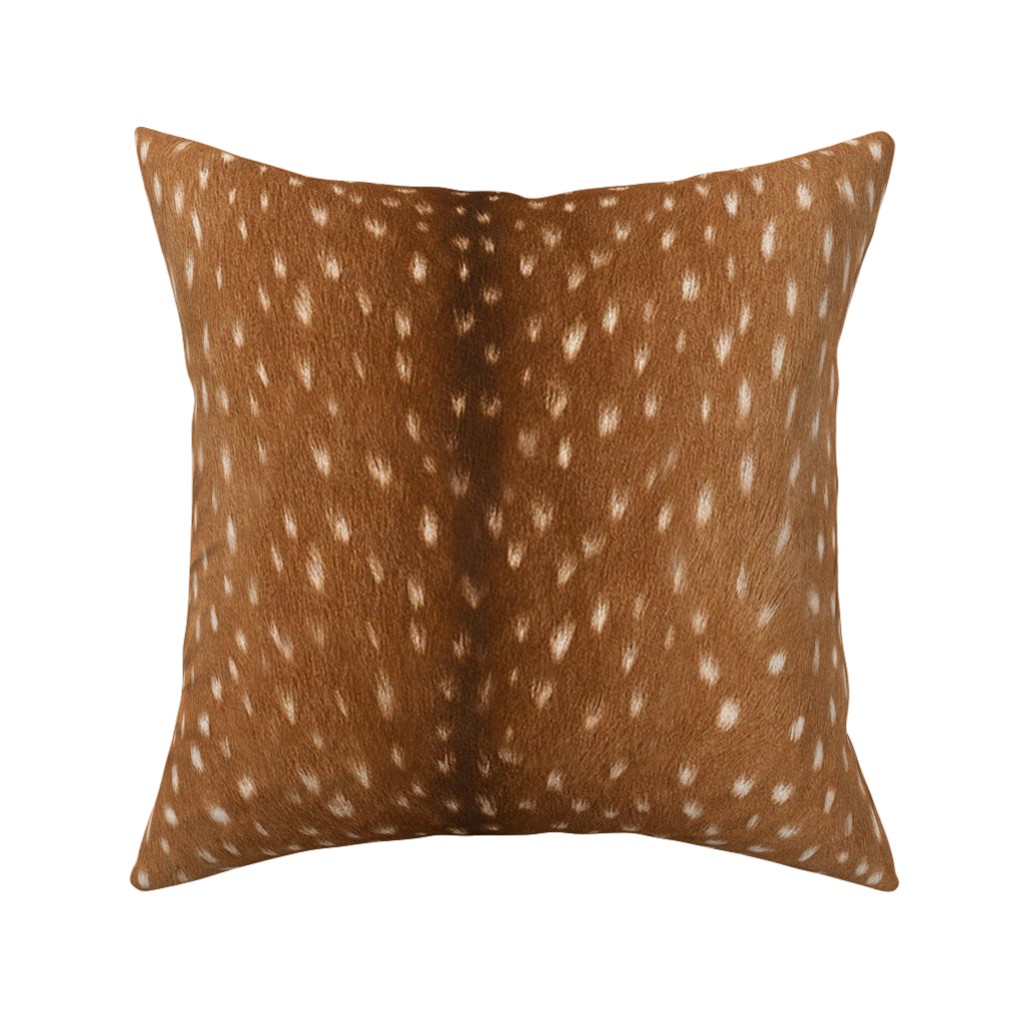 Bright Deer Hide- Brown Pillow, Woven, Black, 16x16, Single Sided, Brown
