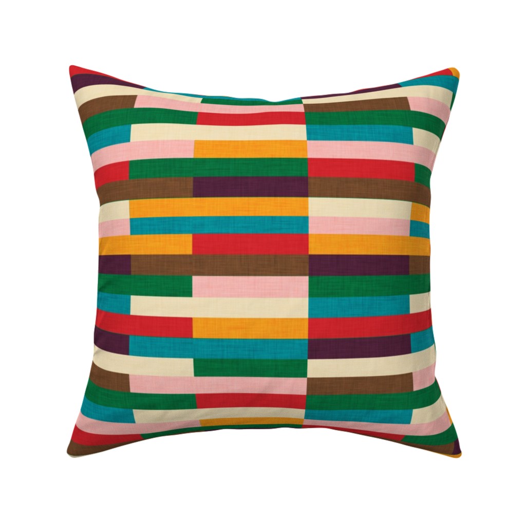 Kilim - Stripe - Multi Pillow, Woven, Black, 16x16, Single Sided, Multicolor