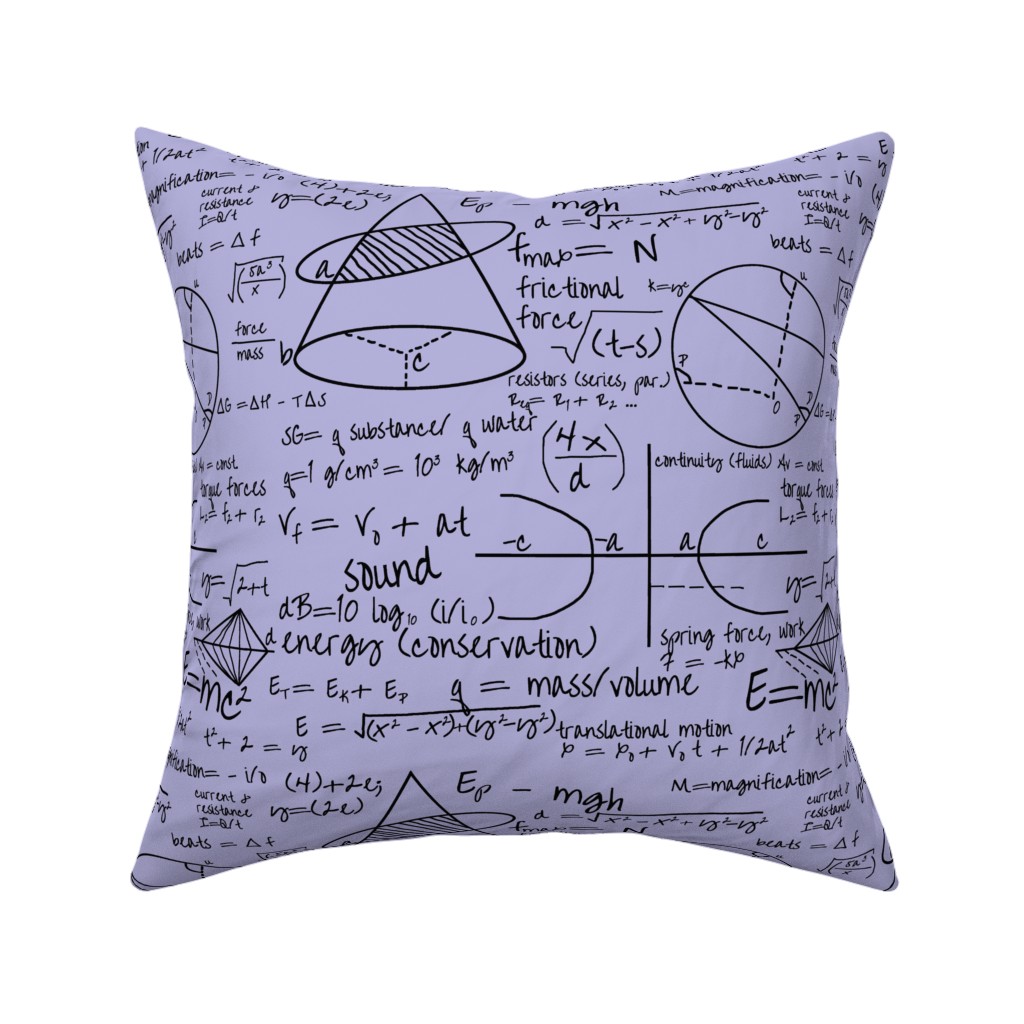Common Equations Pillow, Woven, Black, 16x16, Single Sided, Purple, Purple Haze