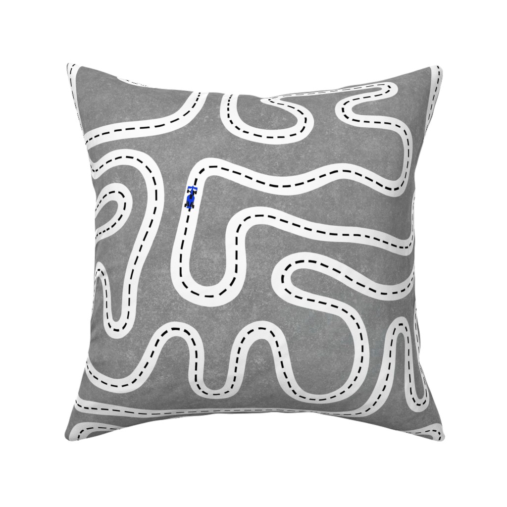 Speed Racers Pillow, Woven, Black, 16x16, Single Sided, Gray, Cement