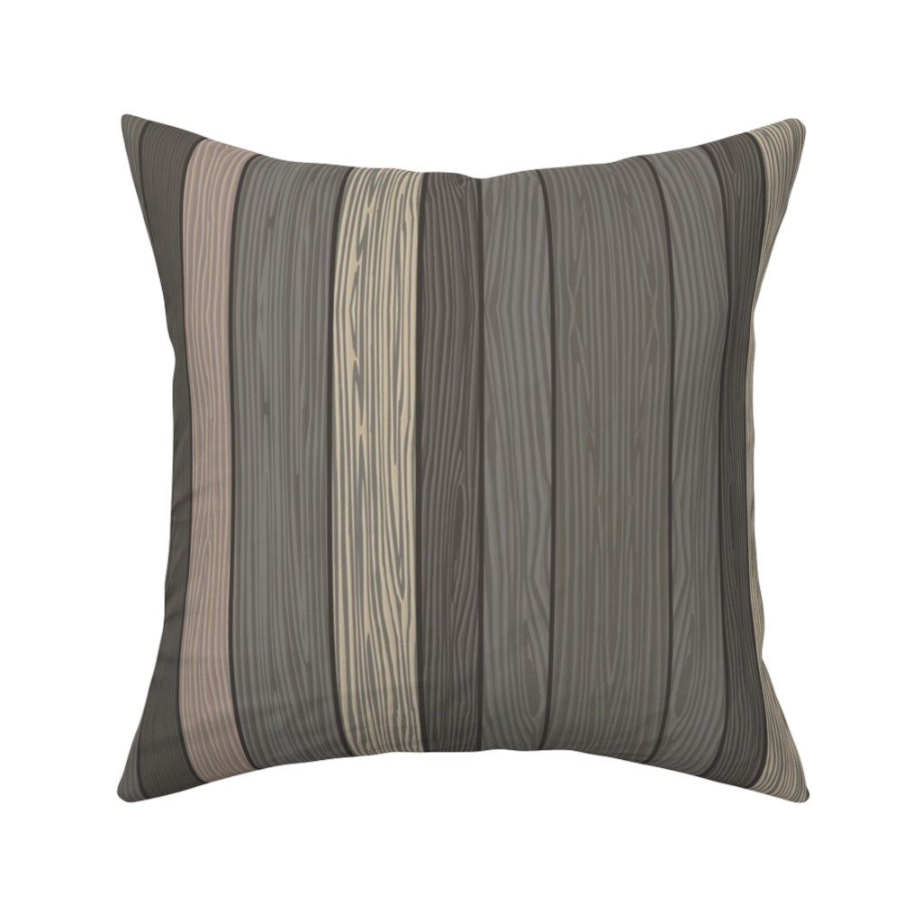 Old Wood Planks Driftwood - Brown Pillow, Woven, Black, 16x16, Single Sided, Brown, Brown