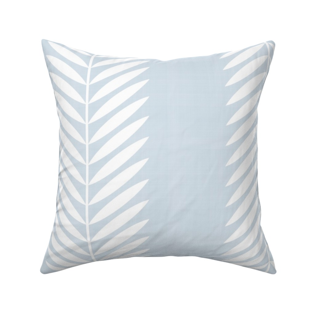 Laurel Leaf Stripe - Light Blue Pillow, Woven, Black, 16x16, Single Sided, Blue