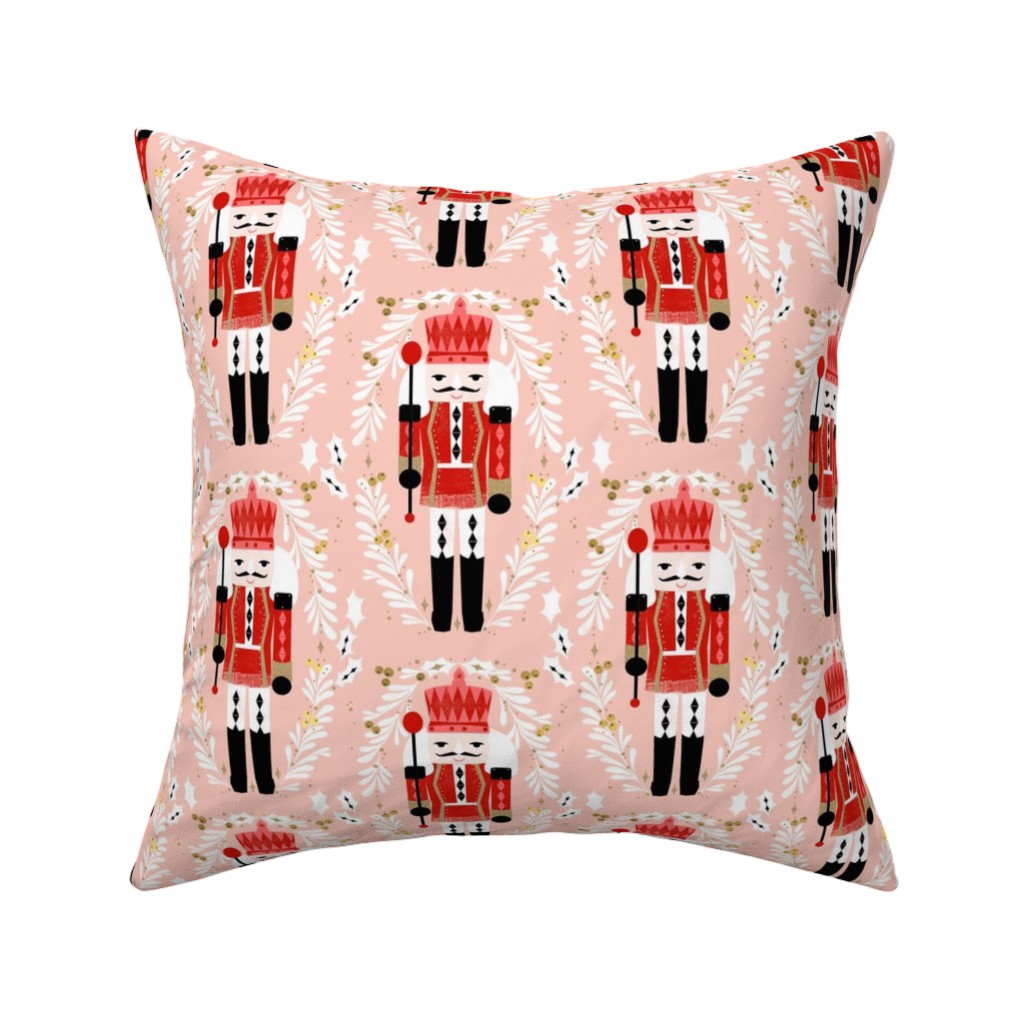 Nutcracker Christmas - Pink Pillow, Woven, Black, 16x16, Single Sided, Pink