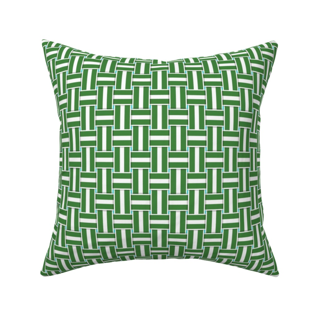 Chaise Lounge - Green Pillow, Woven, Black, 16x16, Single Sided, Green