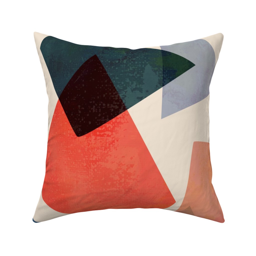 Color Block Pillow, Woven, Black, 16x16, Single Sided, Multicolor