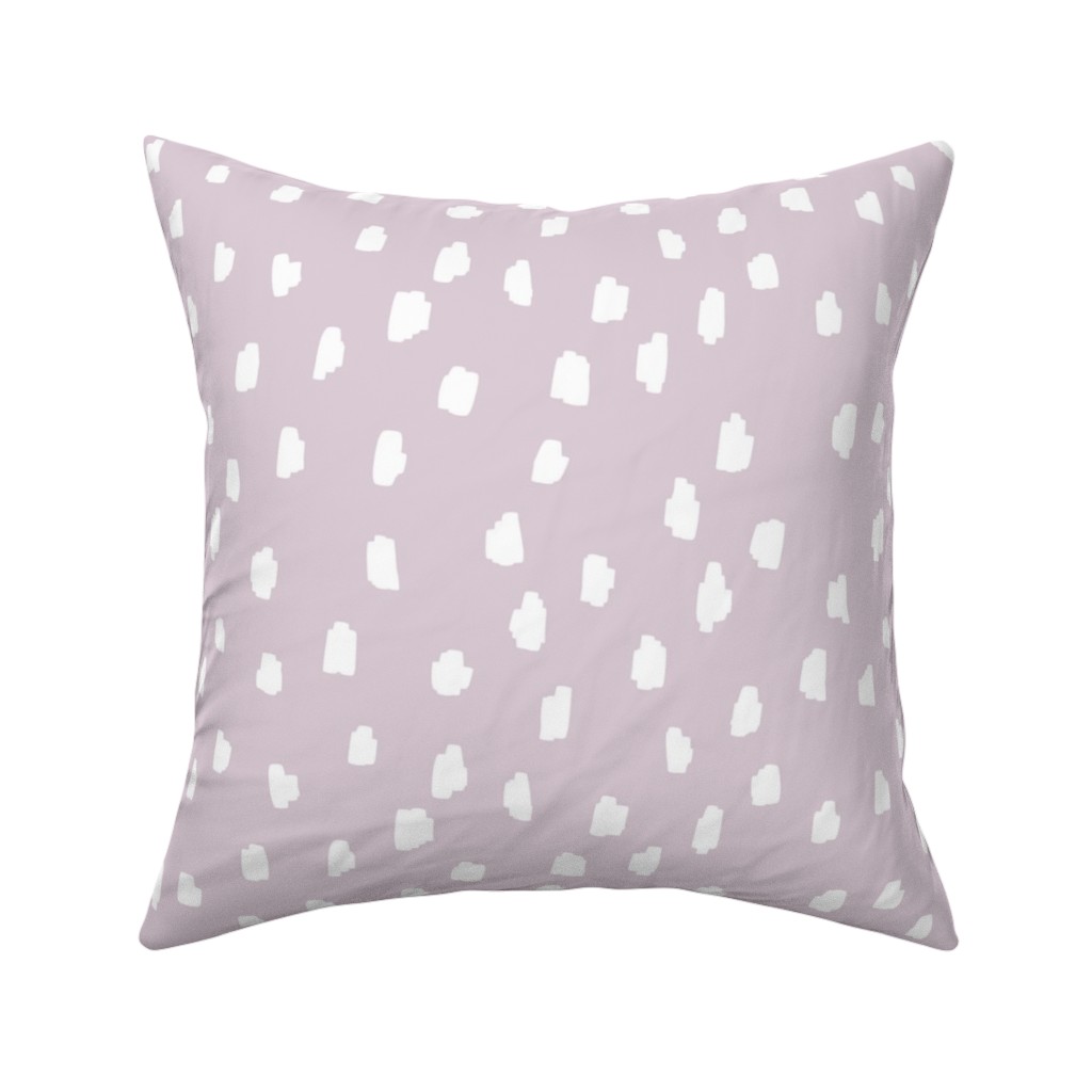 Scattered Marks - White on Lilac Pillow, Woven, Black, 16x16, Single Sided, Purple, Purple
