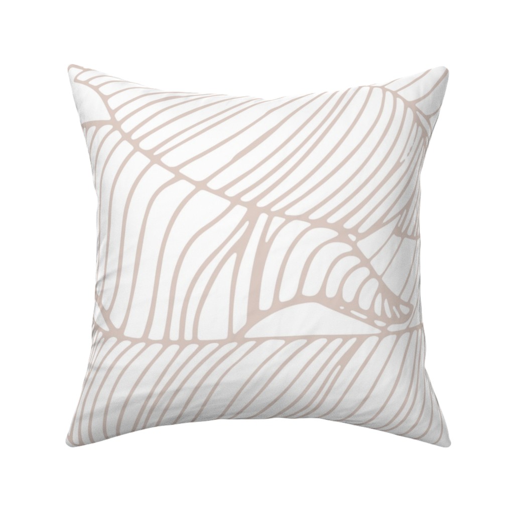 Banana Leaf - Blush Pillow, Woven, Black, 16x16, Single Sided, Beige, Pearl