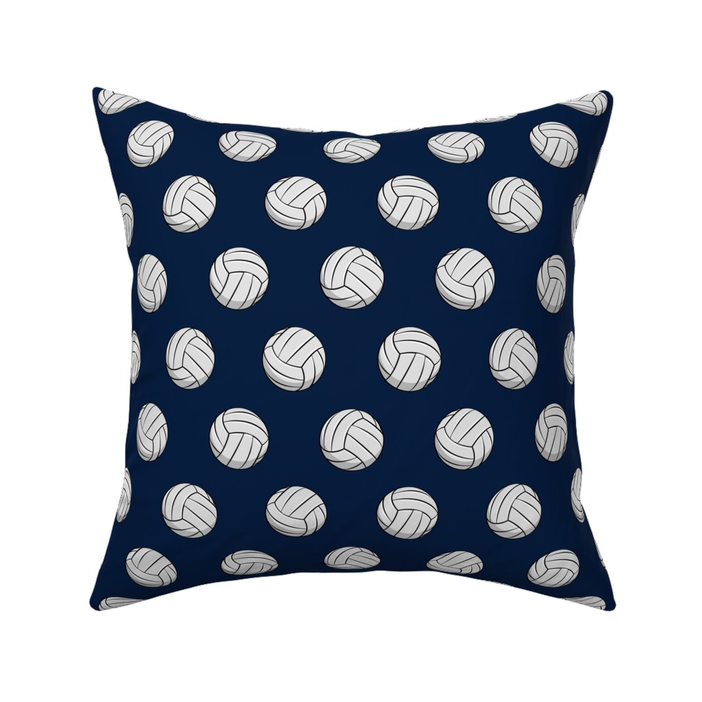 Volleyball - Blue Pillow, Woven, Black, 16x16, Single Sided, Blue, True Blue