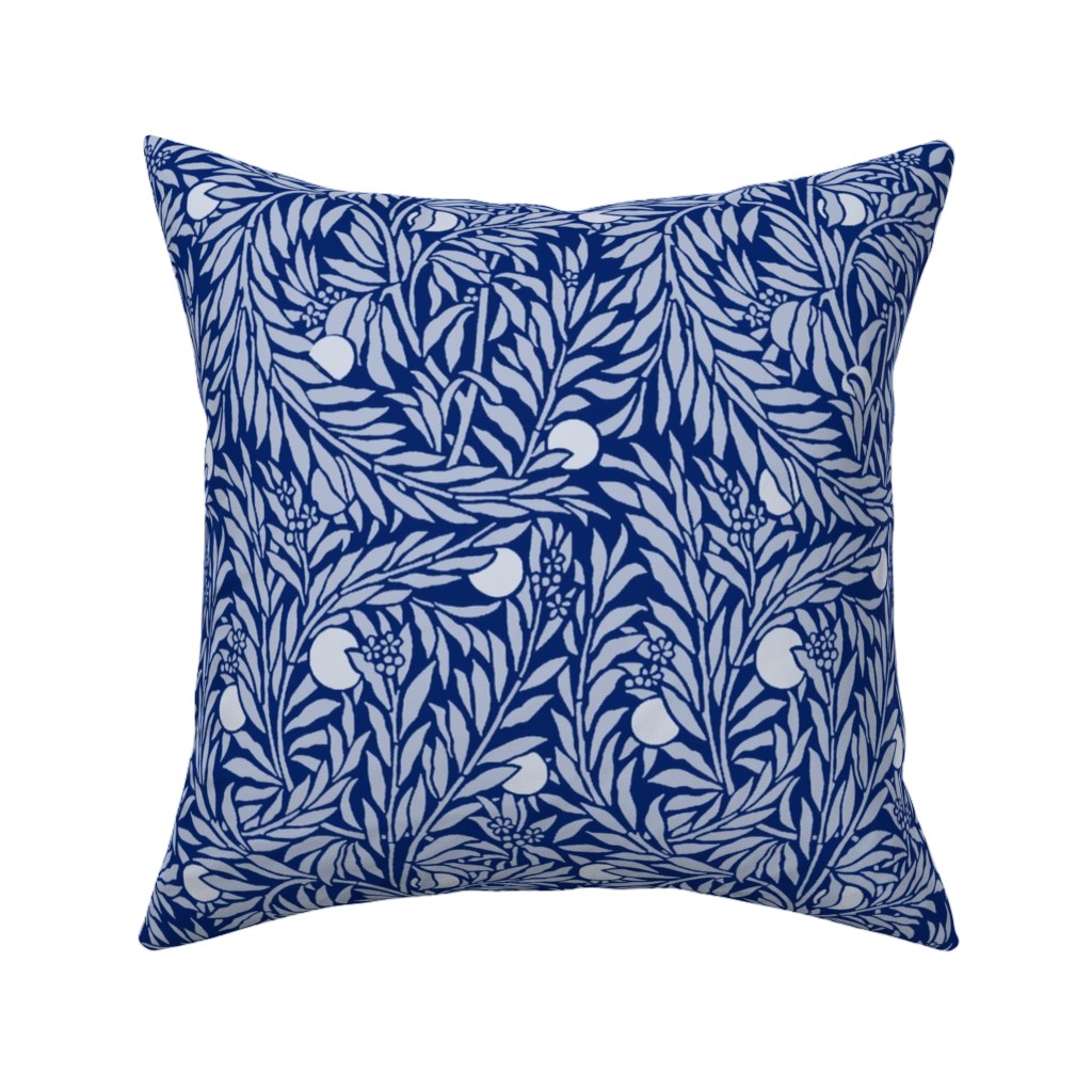 Orange Grove At Night - Blue Pillow, Woven, Black, 16x16, Single Sided, Blue, True Blue