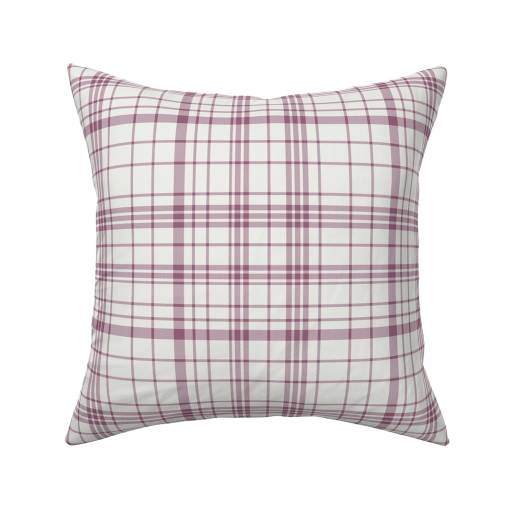 Tartan Check Pillow, Woven, Black, 16x16, Single Sided, Purple, Pomegranate