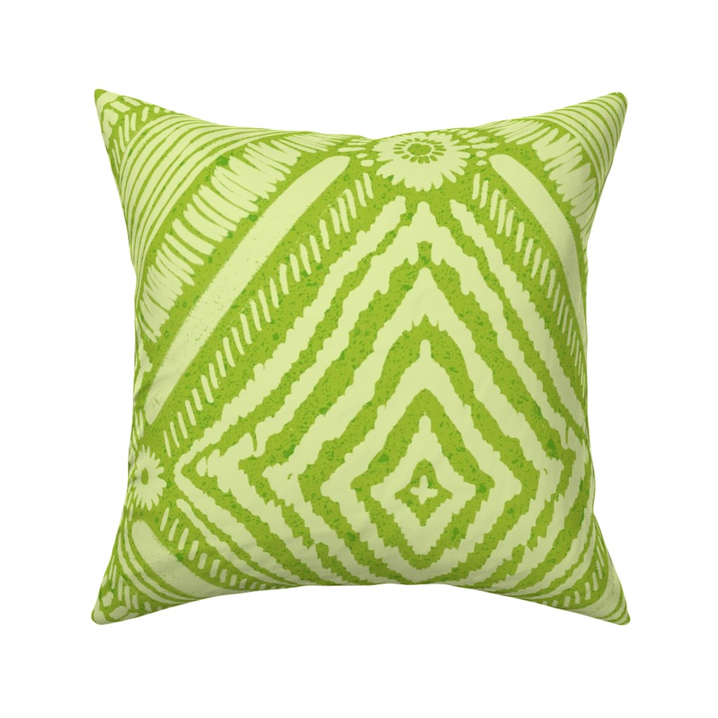 Textural Diamonds - Green Pillow, Woven, Black, 16x16, Single Sided, Green