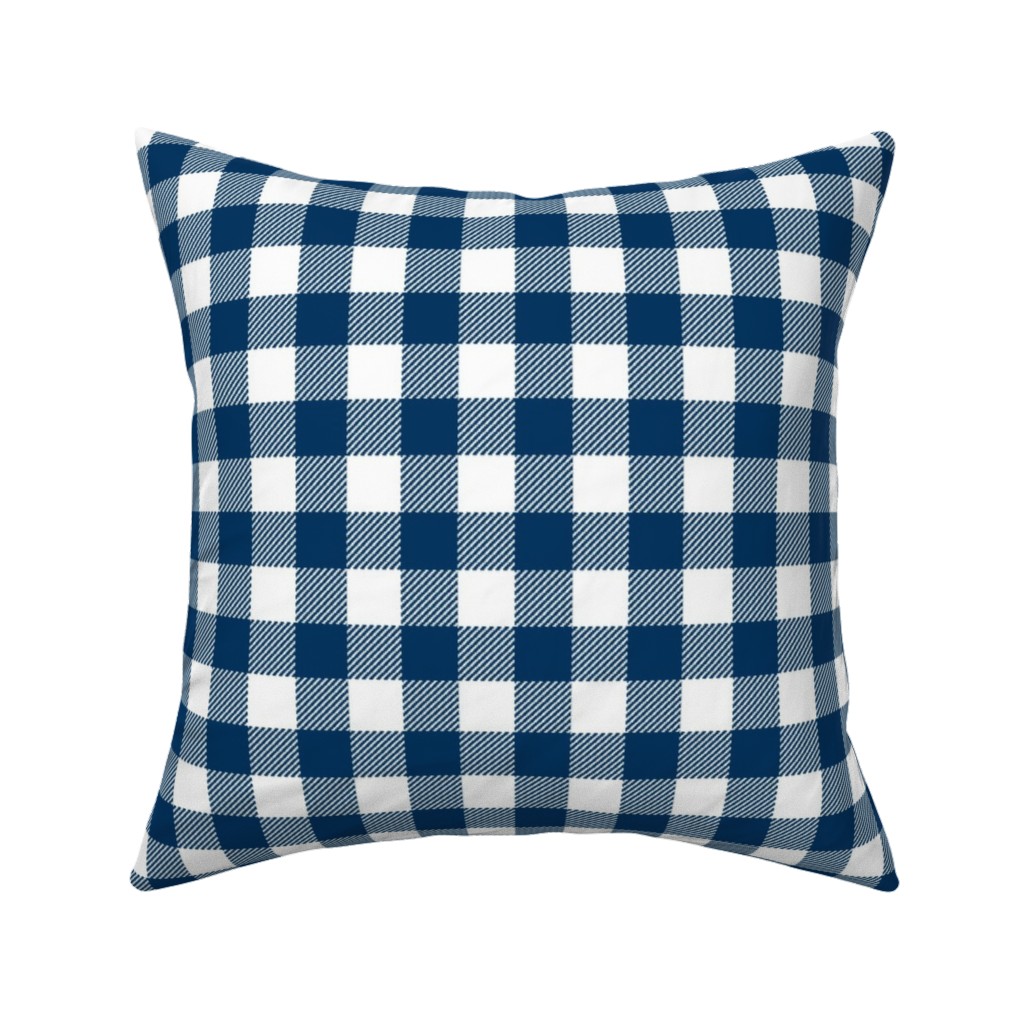 Buffalo Plaid Pillow, Woven, Black, 16x16, Single Sided, Blue