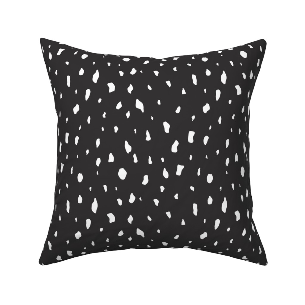 Chipped - Black and White Pillow, Woven, Black, 16x16, Single Sided, Black, Black