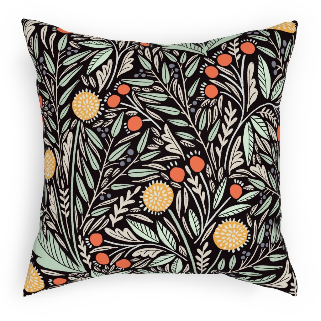 Astrid - Dark Pillow, Woven, Beige, 18x18, Single Sided, Multicolor