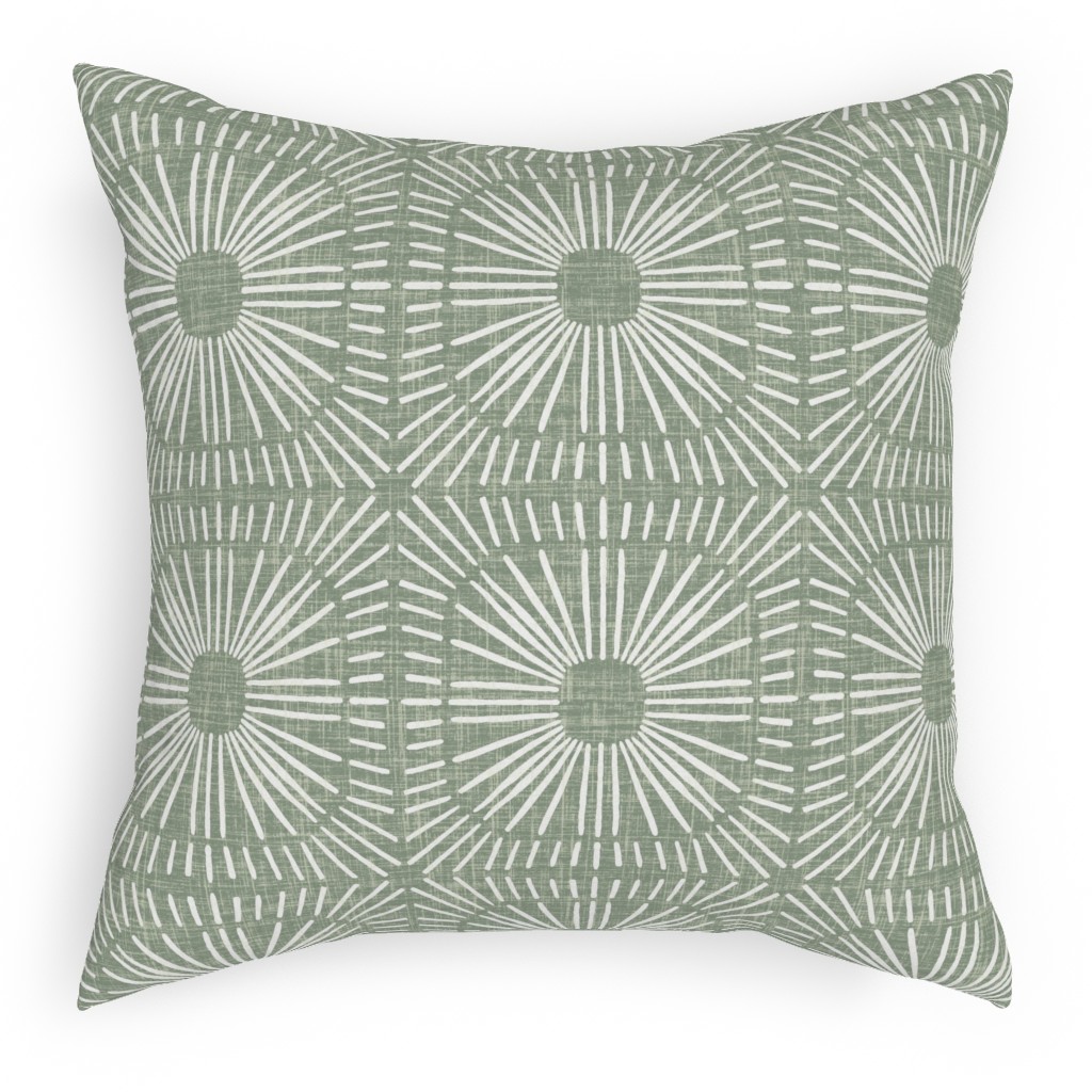 Green Geometric Throw Pillows