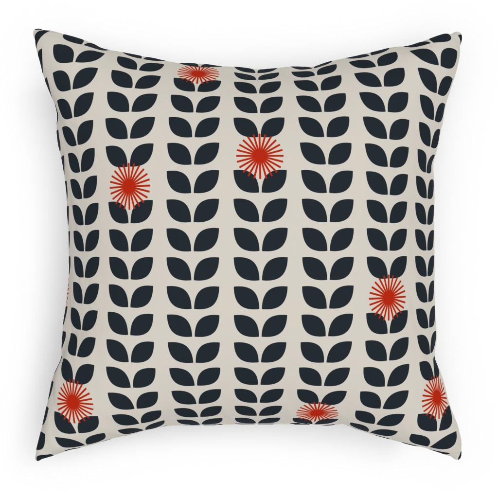 Scandinavian Climbing Vines - Neutral Pillow, Woven, Beige, 18x18, Single Sided, Beige, Pearl