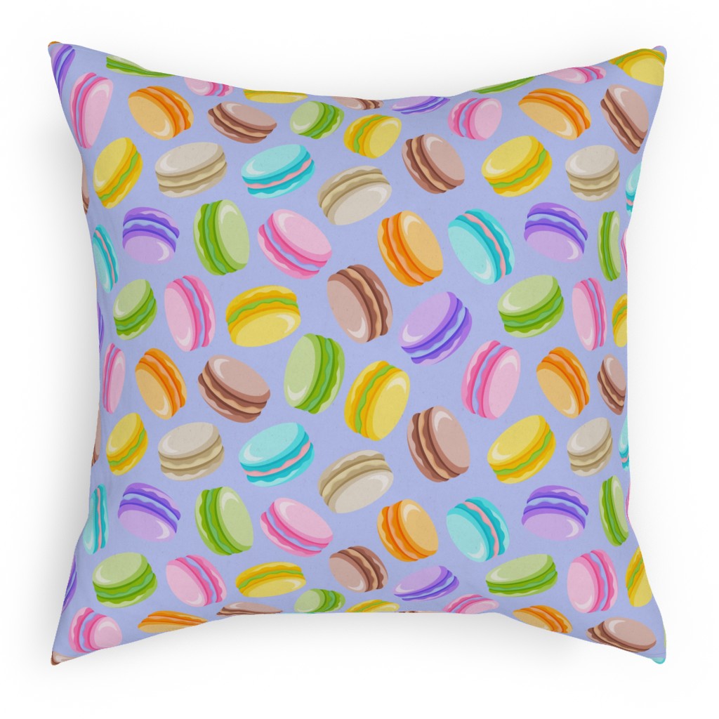 Pastel Macarons - Lavender Pillow, Woven, Beige, 18x18, Single Sided, Purple