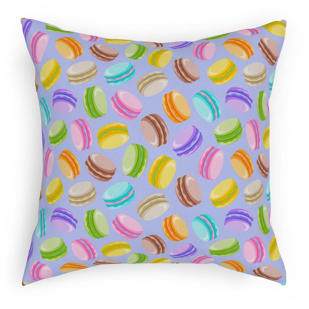 Pastel Macarons - Lavender Pillow, Woven, Beige, 18x18, Single Sided, Purple, Purple