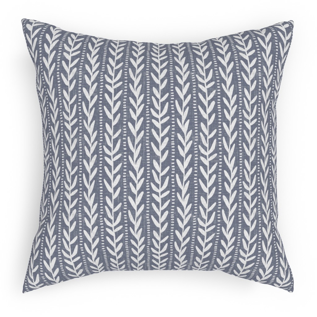 Climbing Vines Deep Woods - Slate Pillow, Woven, Beige, 18x18, Single Sided, Gray