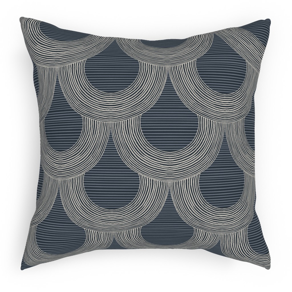 Portland - Blue Pillow, Woven, Beige, 18x18, Single Sided, Blue