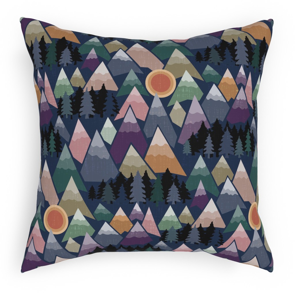 the Mountains Are Calling Pillow, Woven, Beige, 18x18, Single Sided, Multicolor