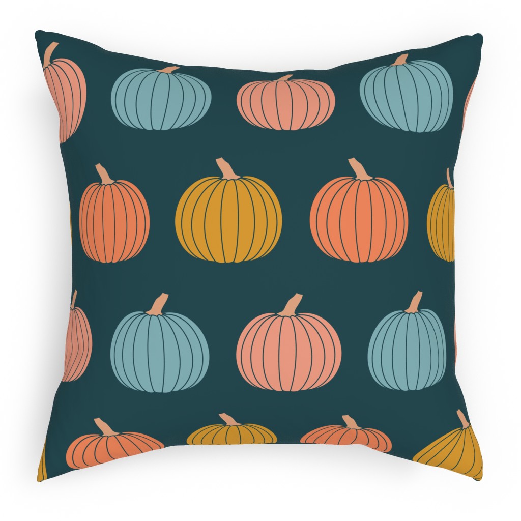 Colorful Halloween Teal and Orange Outdoor Pillow Shutterfly