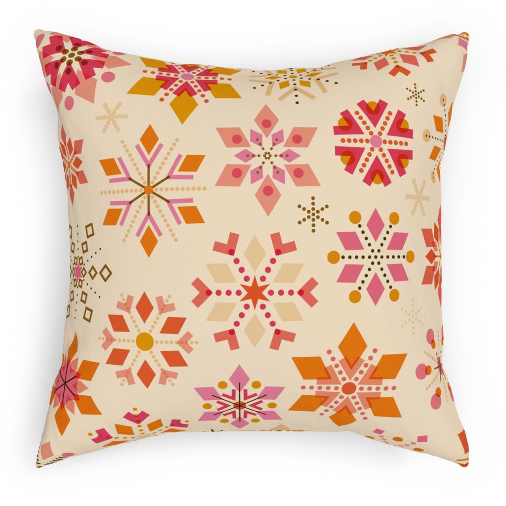 Winter Jewels - Multi Pillow, Woven, Beige, 18x18, Single Sided, Multicolor