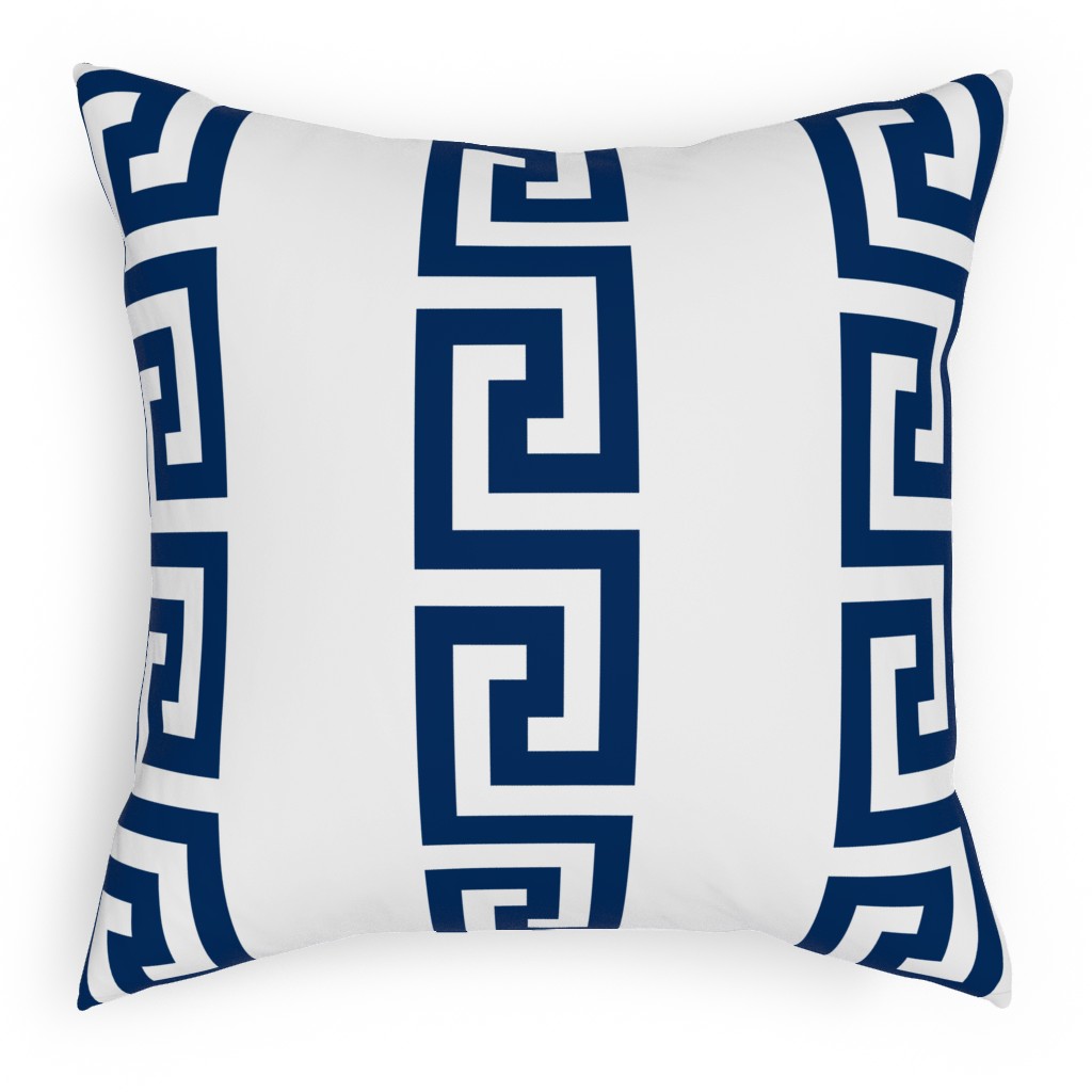 Greek Key Navy Outdoor Pillow Shutterfly