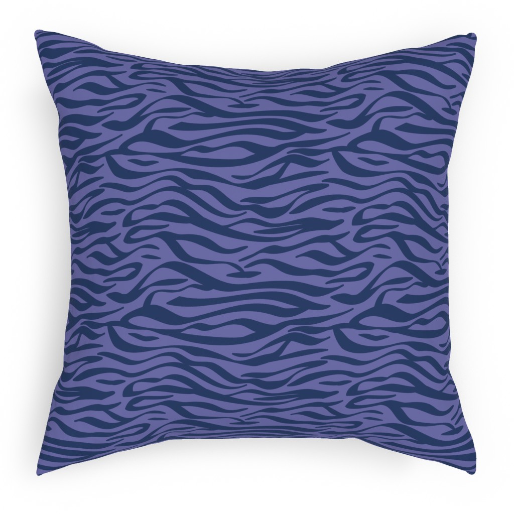 Zebra Animal Print - Purple Pillow, Woven, Beige, 18x18, Single Sided, Purple, Purple