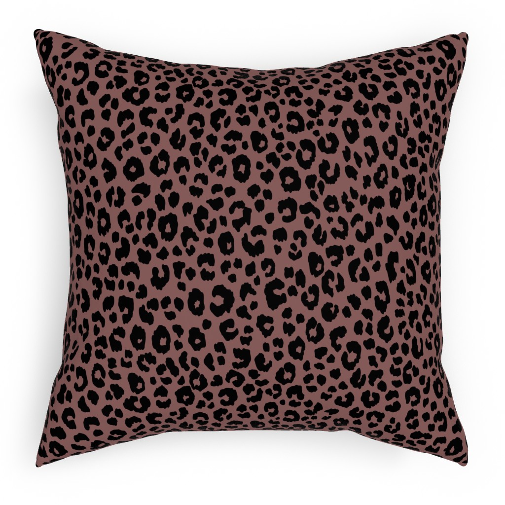 Leopard - Pale Mauve Pillow, Woven, Beige, 18x18, Single Sided, Pink, Bright Pink