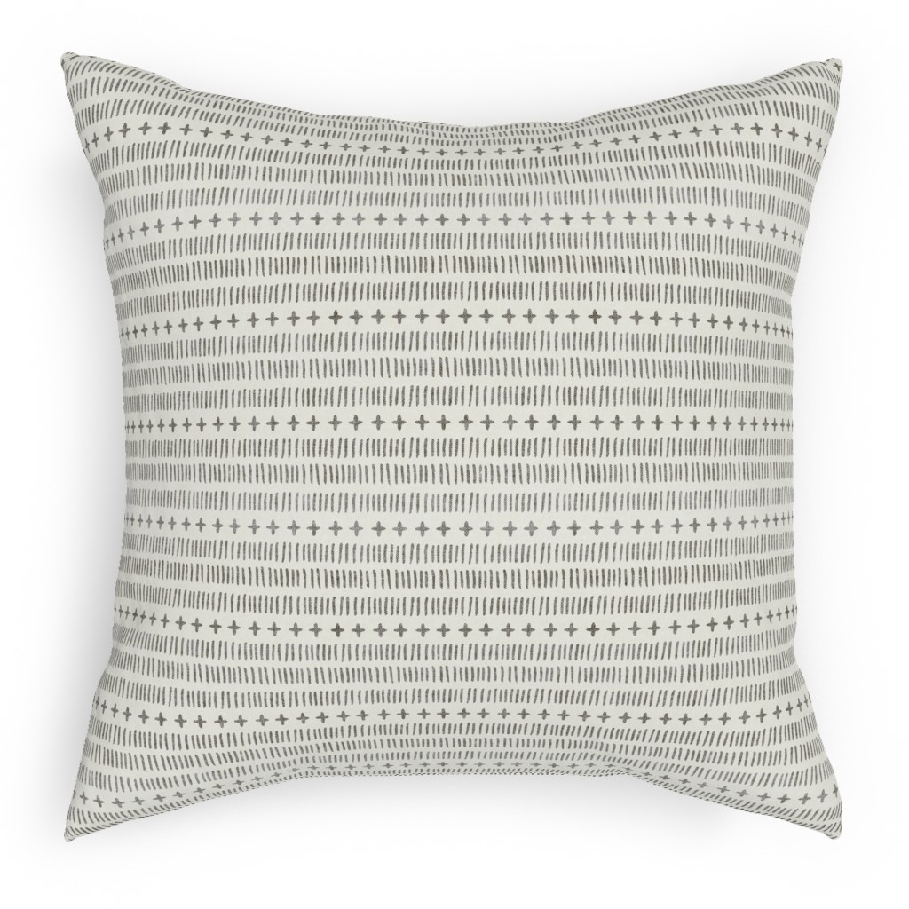 Modern Farmhouse Dash - Light Pillow, Woven, Beige, 18x18, Single Sided, Beige
