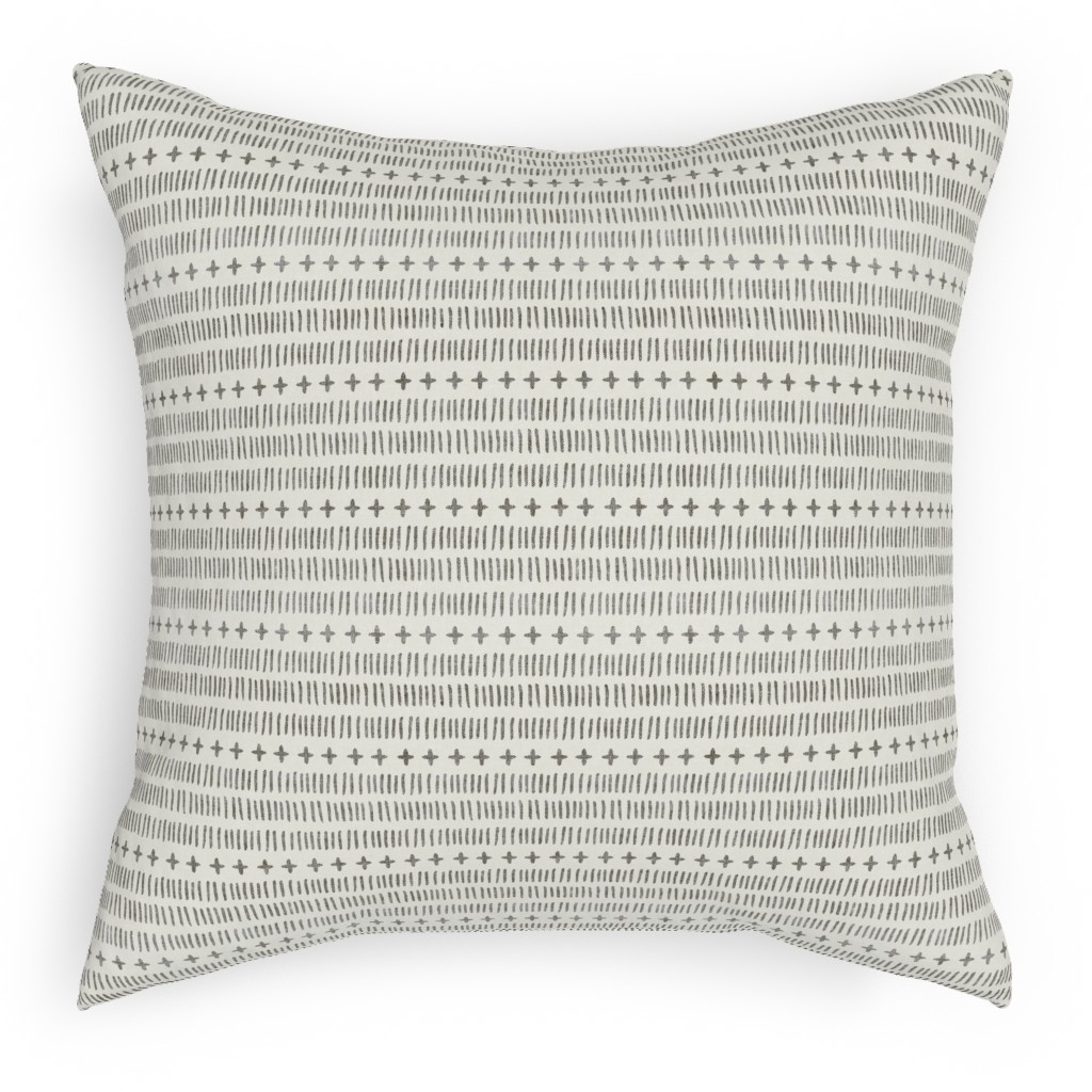 Modern Farmhouse Dash - Light Pillow, Woven, Beige, 18x18, Single Sided, Beige, Pearl