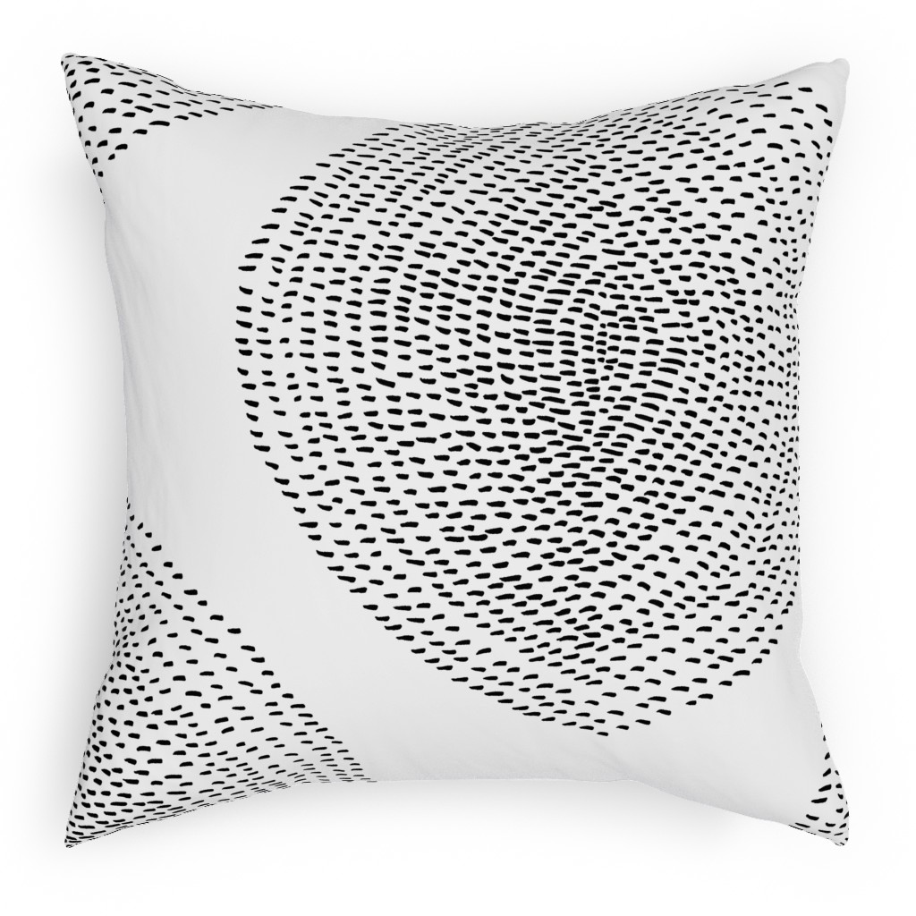 Stripy Boho Drop Pillow, Woven, Beige, 18x18, Single Sided, Black, Charcoal