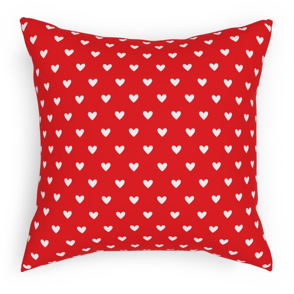 love hearts red pillow
