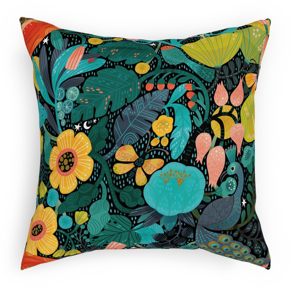 Bohemian Bop - Multi Pillow, Woven, Beige, 18x18, Single Sided, Multicolor