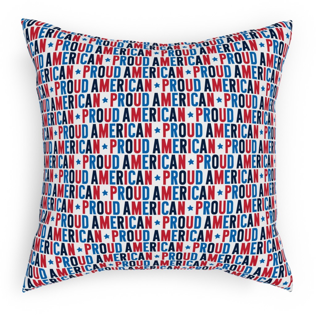 Proud American - Red White and Blue Pillow, Woven, Beige, 18x18, Single Sided, Multicolor