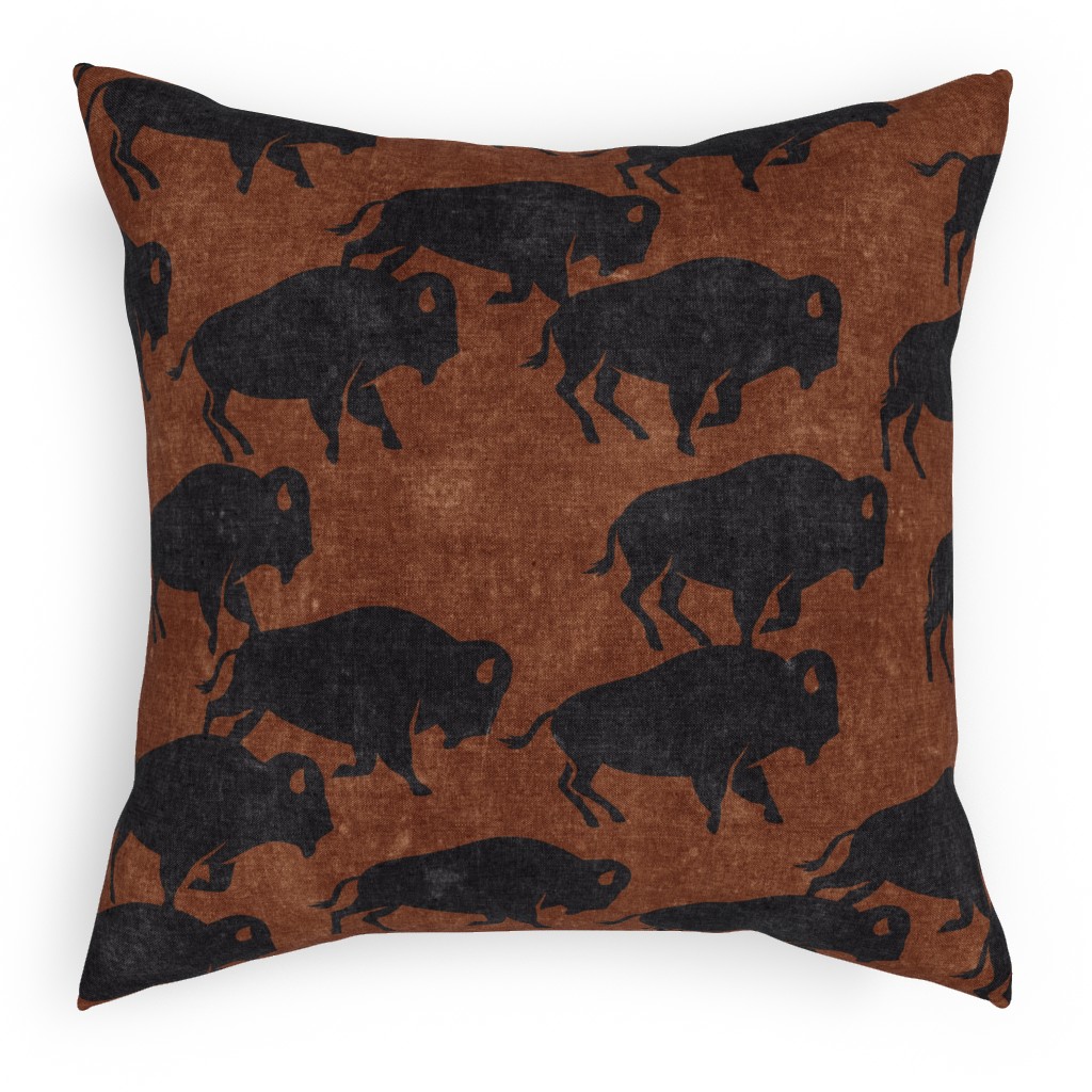 bison stampede inkwell on brandywine pillow
