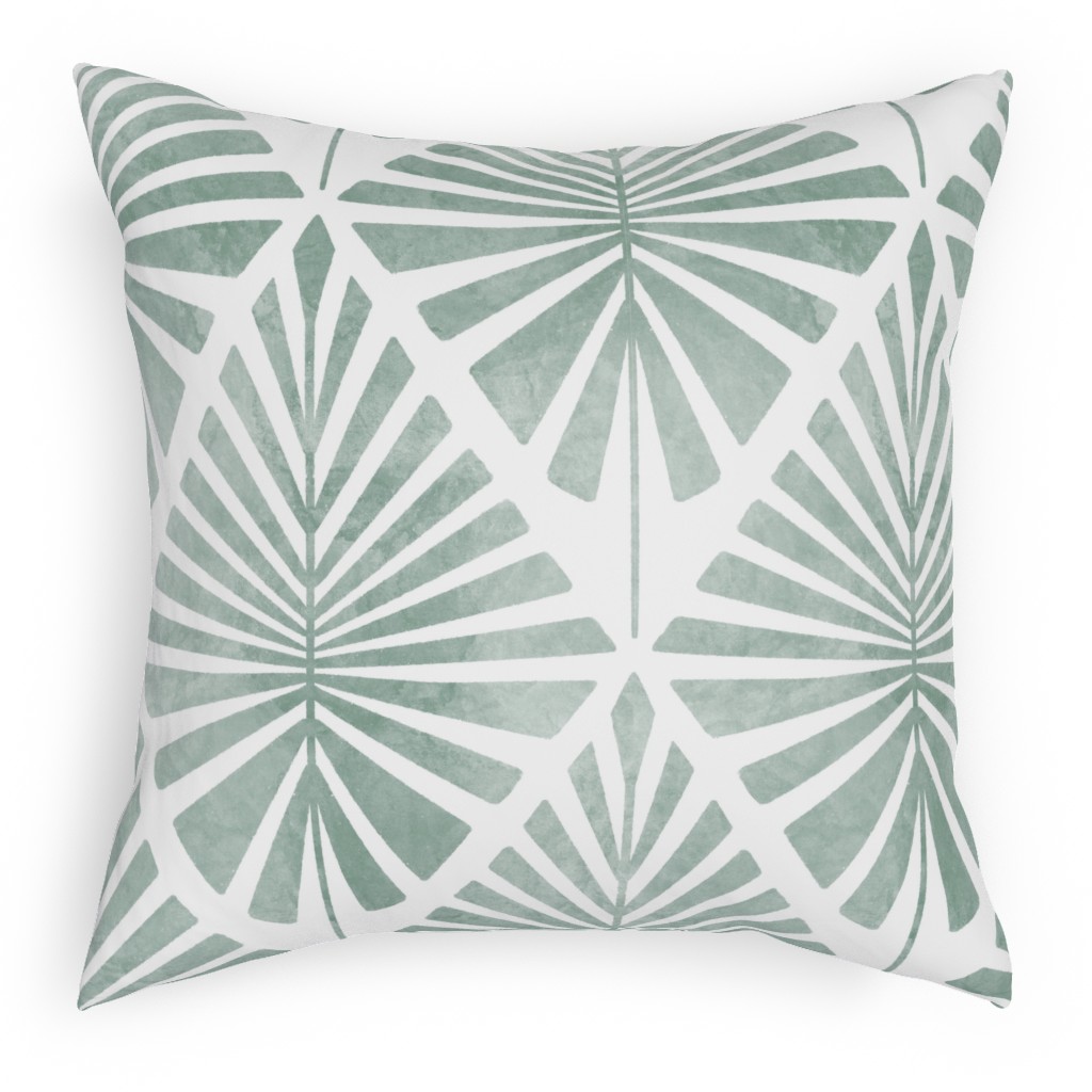 Laguna - Green Pillow, Woven, Black, 18x18, Single Sided, Green