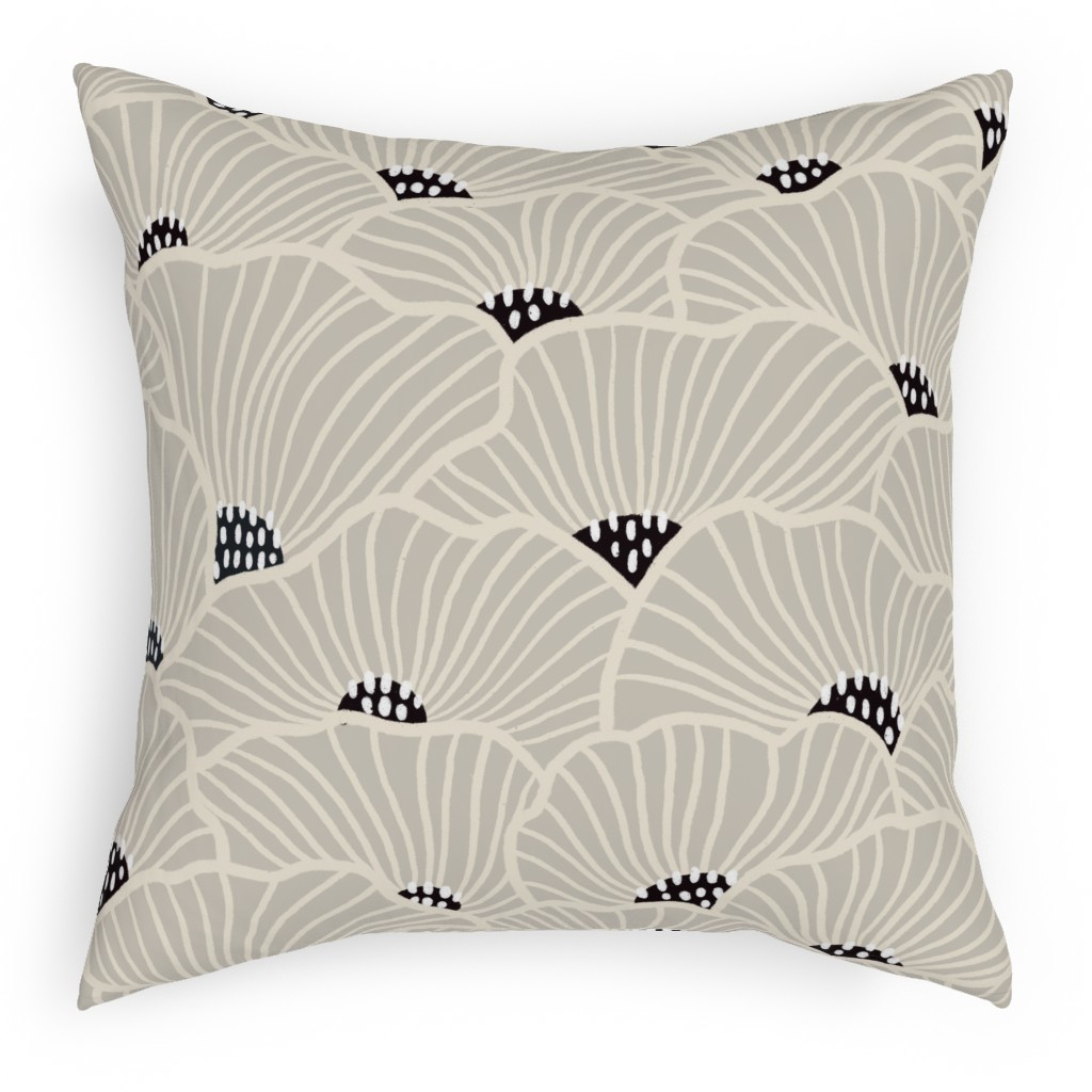 San Diego - Neutral Pillow, Woven, Black, 18x18, Single Sided, Beige, Pearl