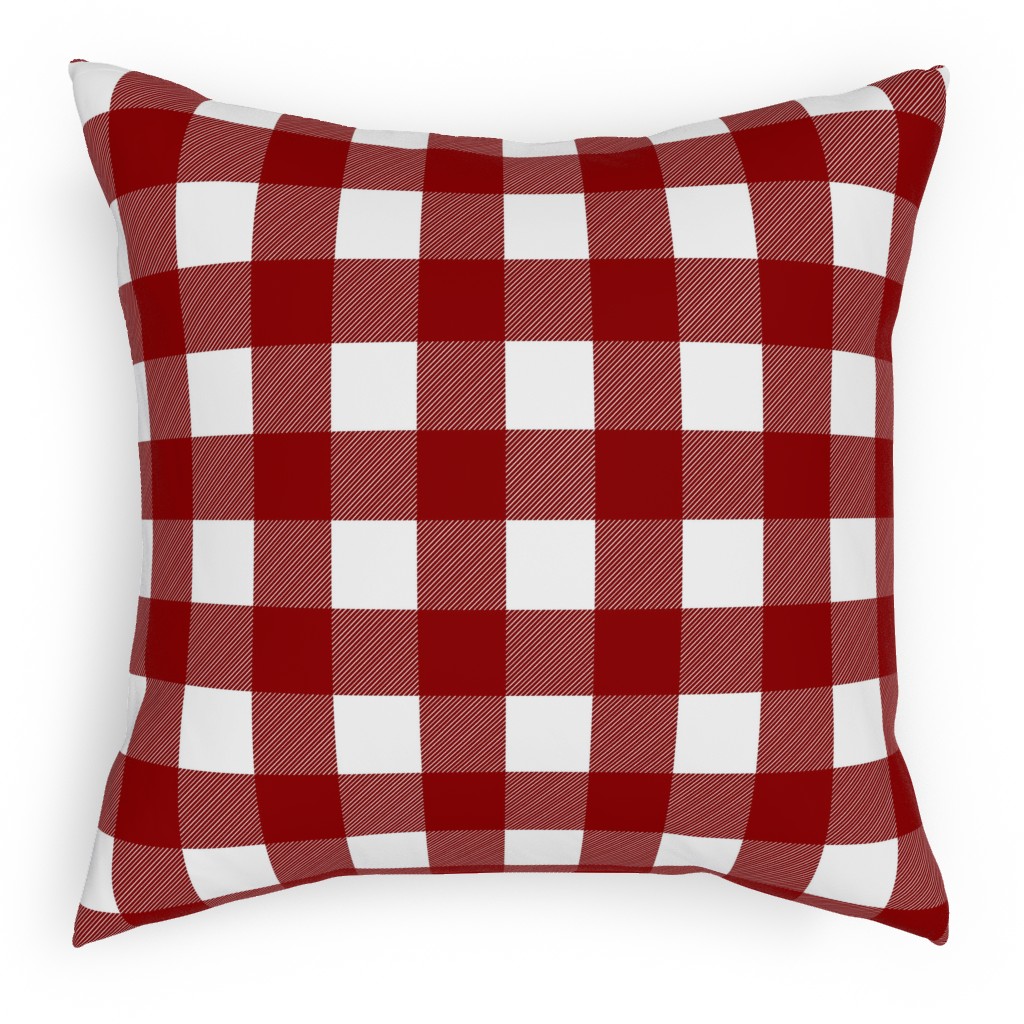 Buffalo Plaid - Red Pillow, Woven, Black, 18x18, Single Sided, Red, Red