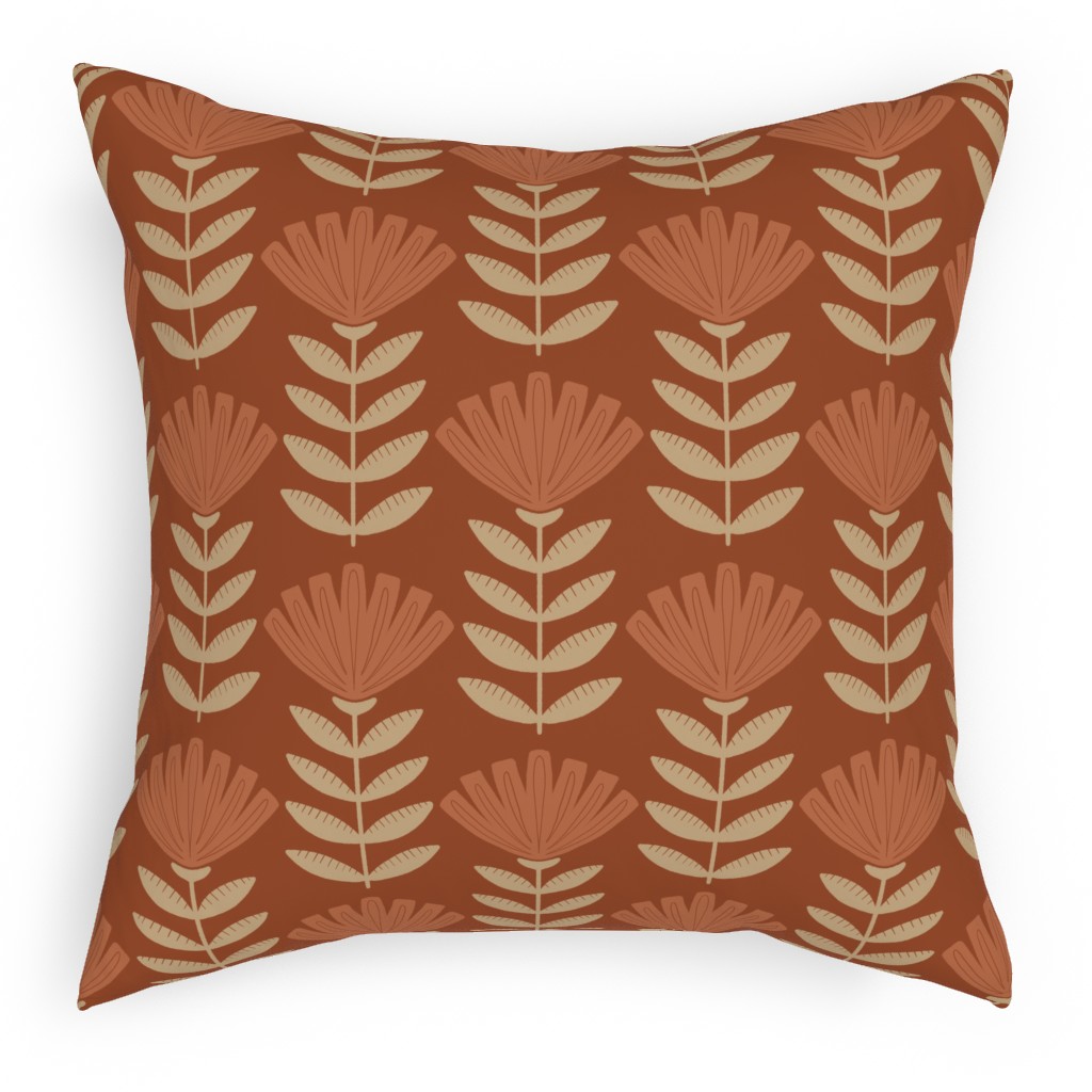 Gloria Pillow, Woven, Black, 18x18, Single Sided, Red