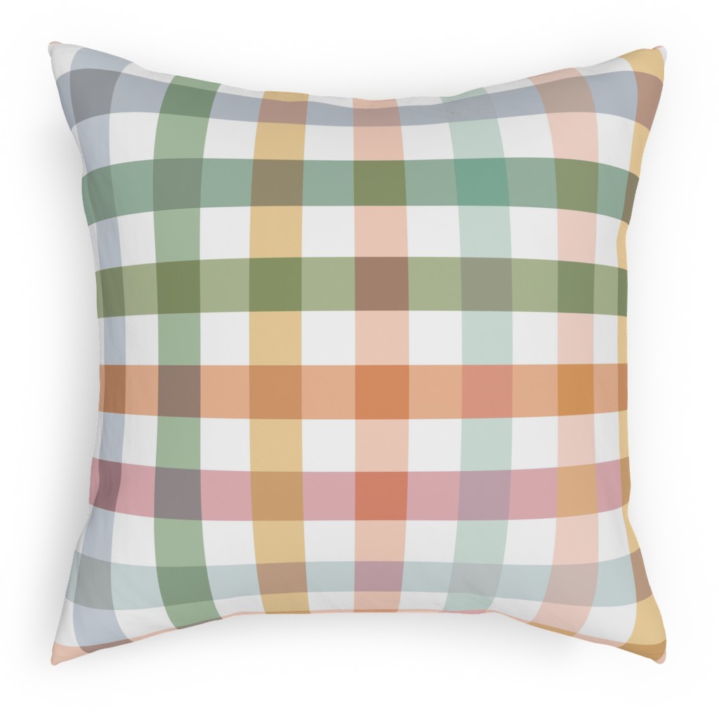 Gingham Picnic - Multi Pillow, Woven, Black, 18x18, Single Sided, Multicolor