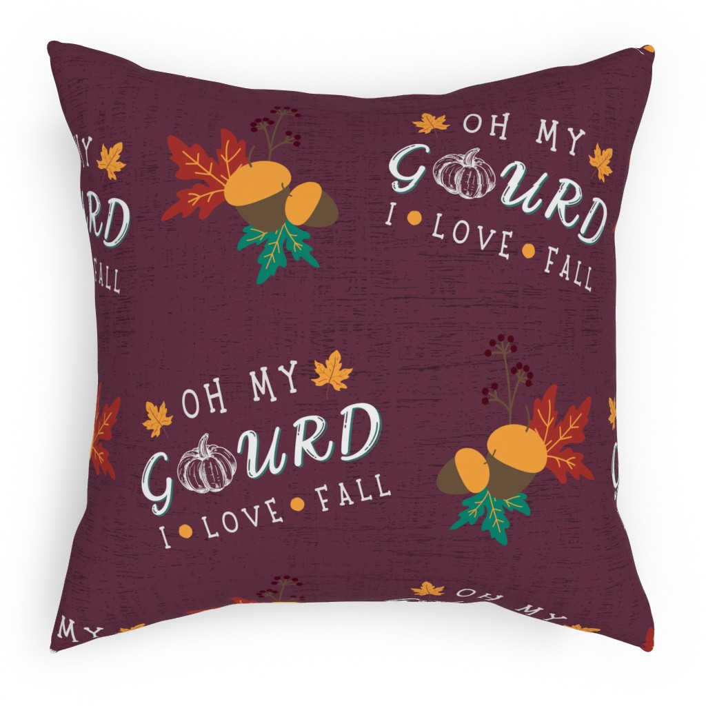 Oh My Gourd on Mauve Pillow, Woven, Black, 18x18, Single Sided, Purple, Purple