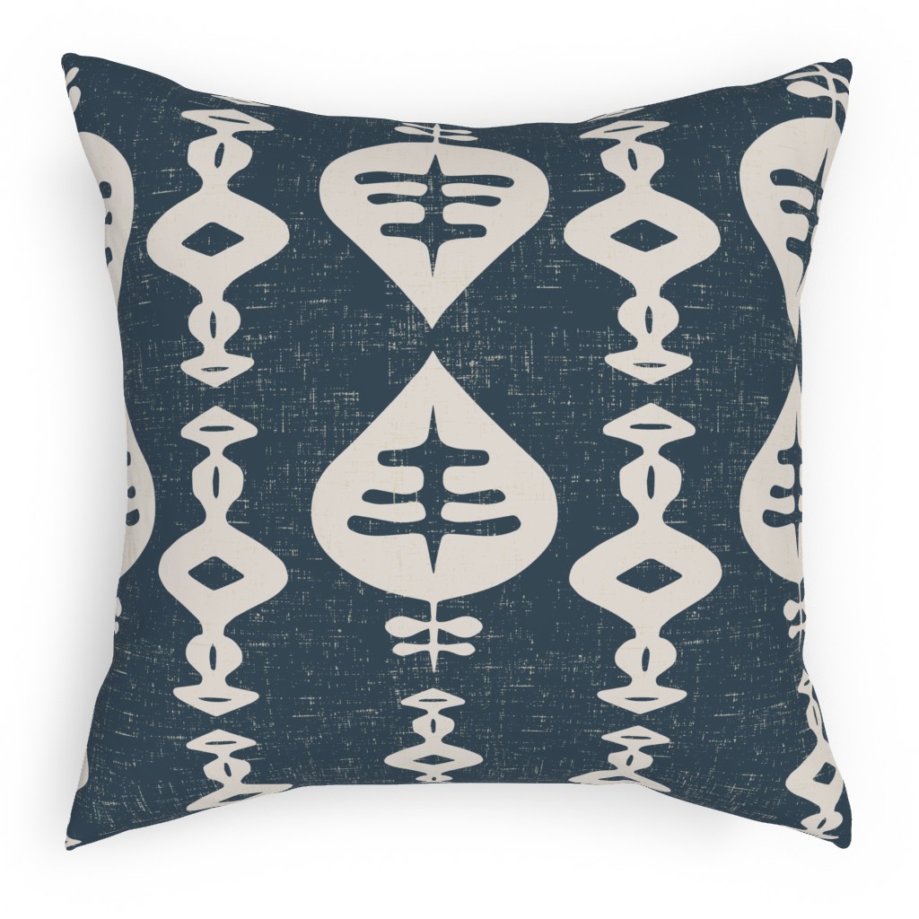Maya - Navy Pillow, Woven, Black, 18x18, Single Sided, Blue