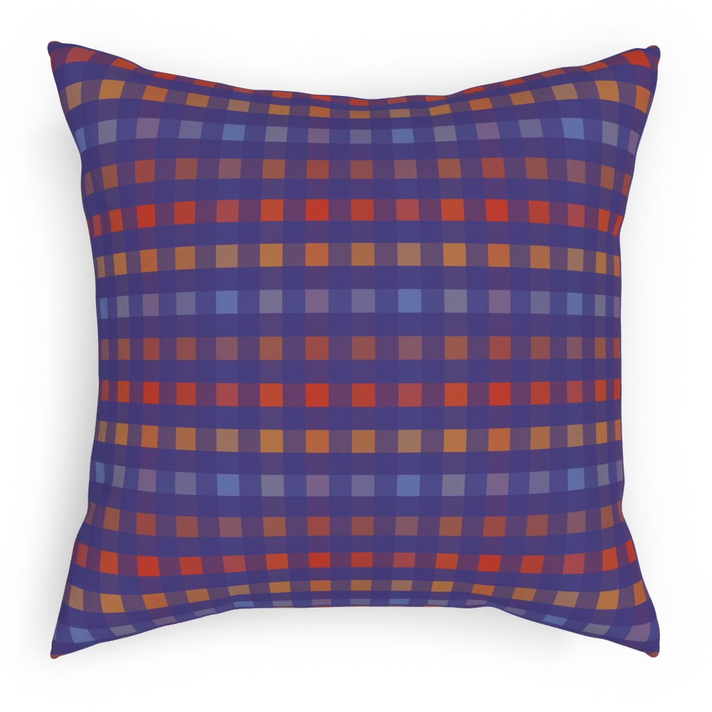 Picnic Plaid Pillow, Woven, Black, 18x18, Single Sided, Multicolor