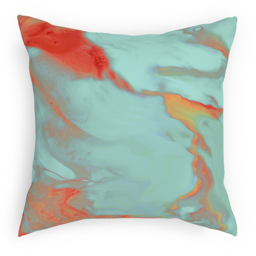 Abstract Watercolor - Multi Pillow, Woven, Black, 18x18, Single Sided, Blue