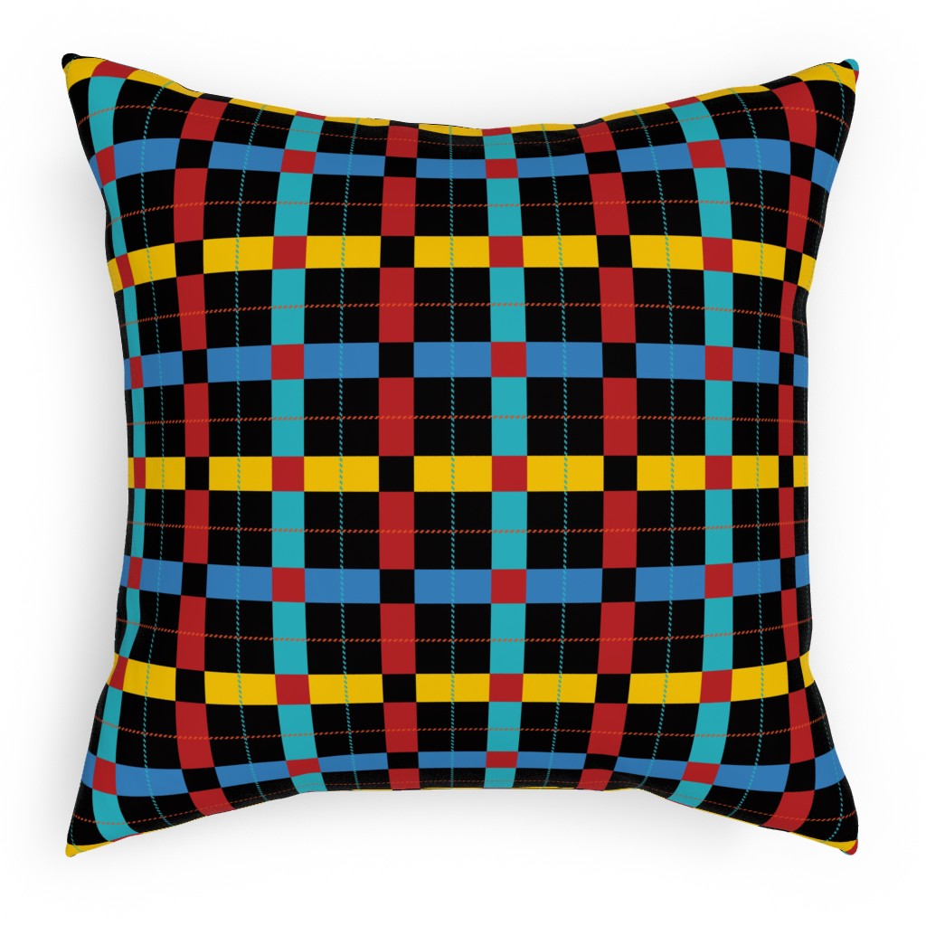 Pnw Pike Plaid - Multi Pillow, Woven, Black, 18x18, Single Sided, Multicolor