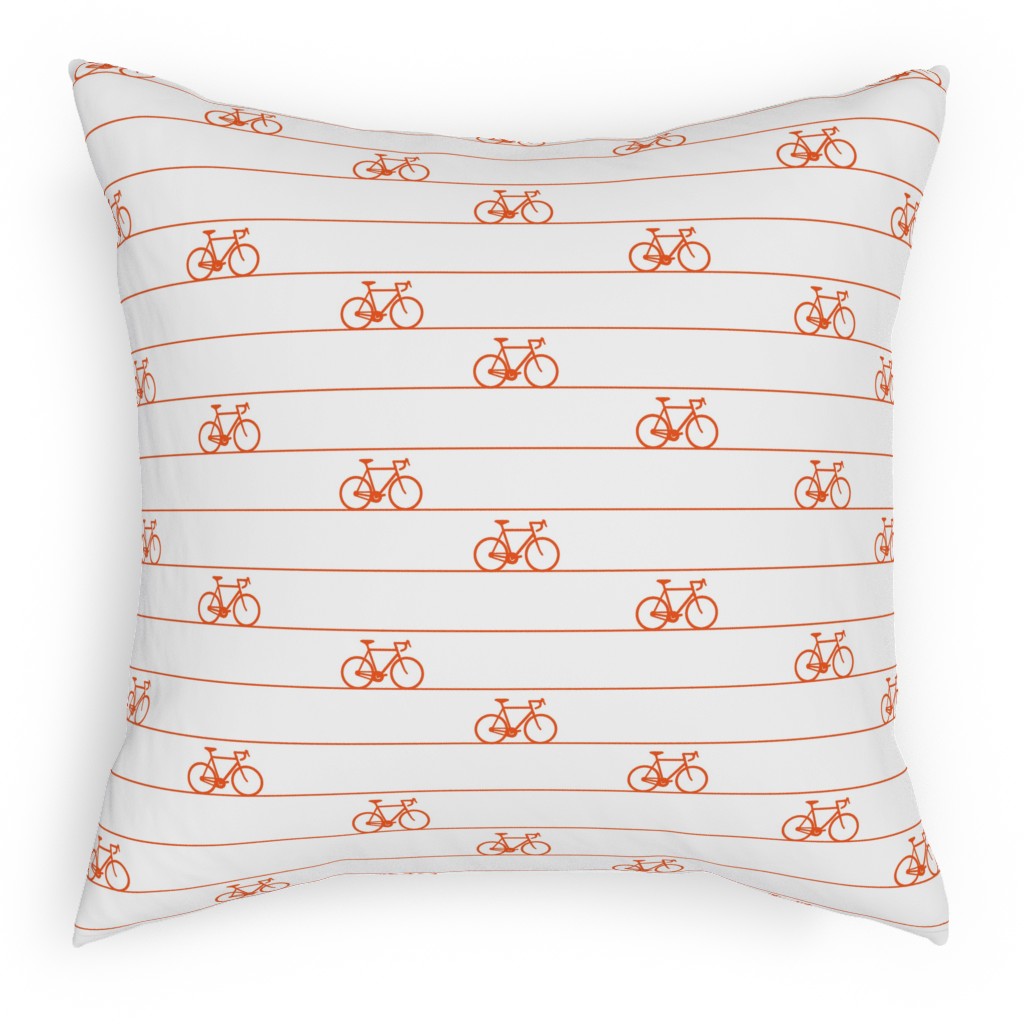 Biking Pillow, Woven, Black, 18x18, Single Sided, Orange, Fawn