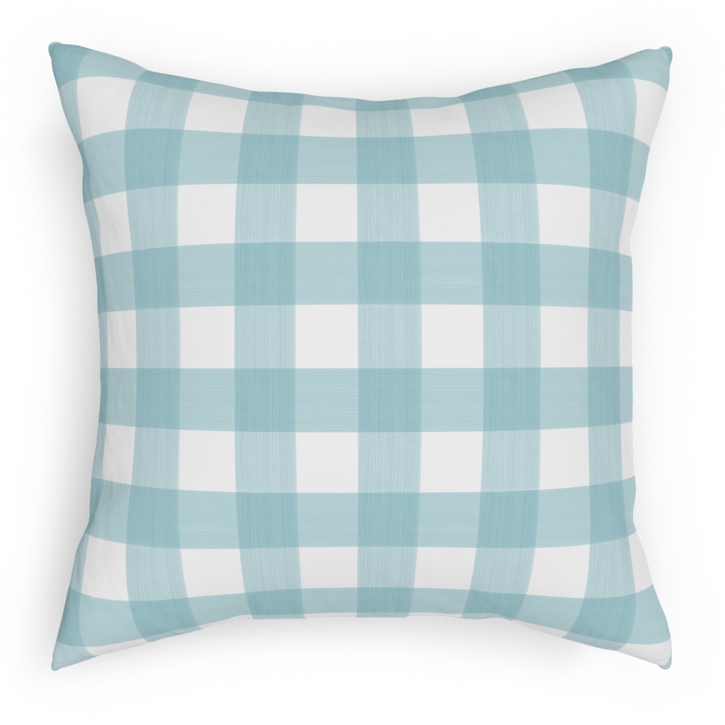 Cross Hatch Plaid Pillow, Woven, Black, 18x18, Single Sided, Blue